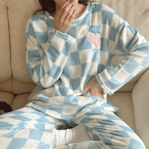 [극세사] 스윗 봉봉 파자마 상하세트 수면잠옷 세트 긴팔 긴바지 파자마 홈웨어 잠옷 no.1746